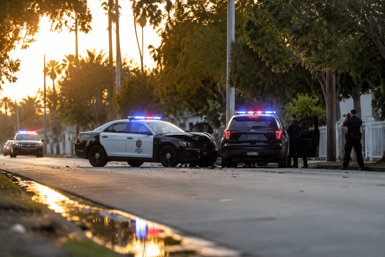 Stolen car pursuit ends in Broward crash, guns drawn standoff