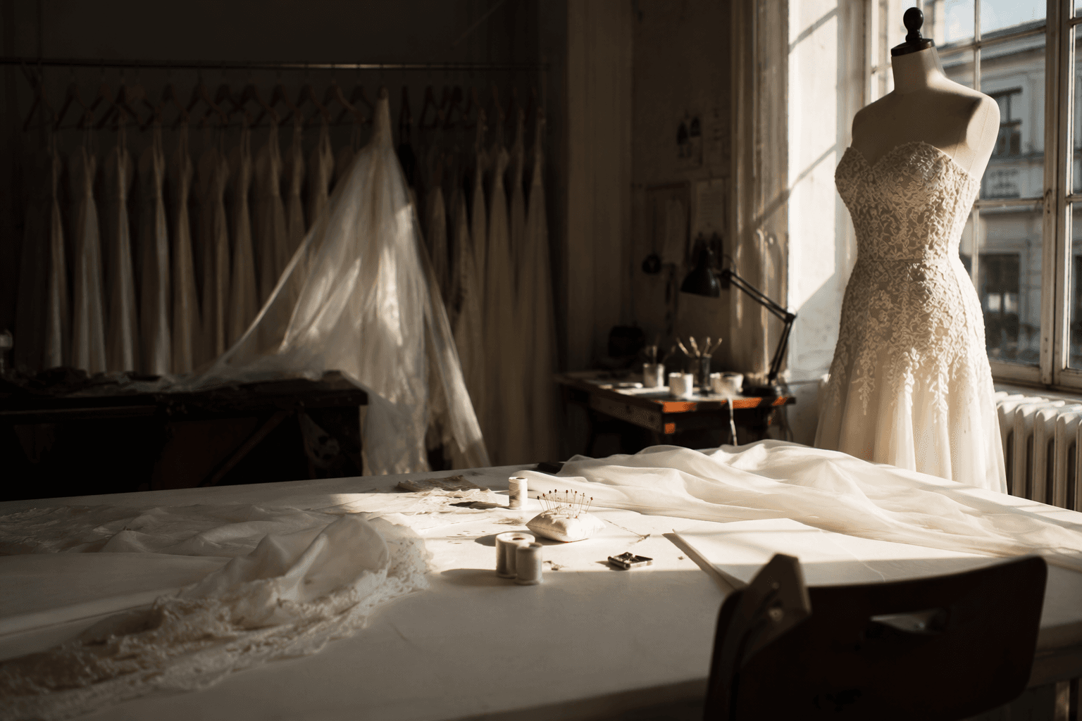 How to commission a custom wedding dress, from sketch to fittings