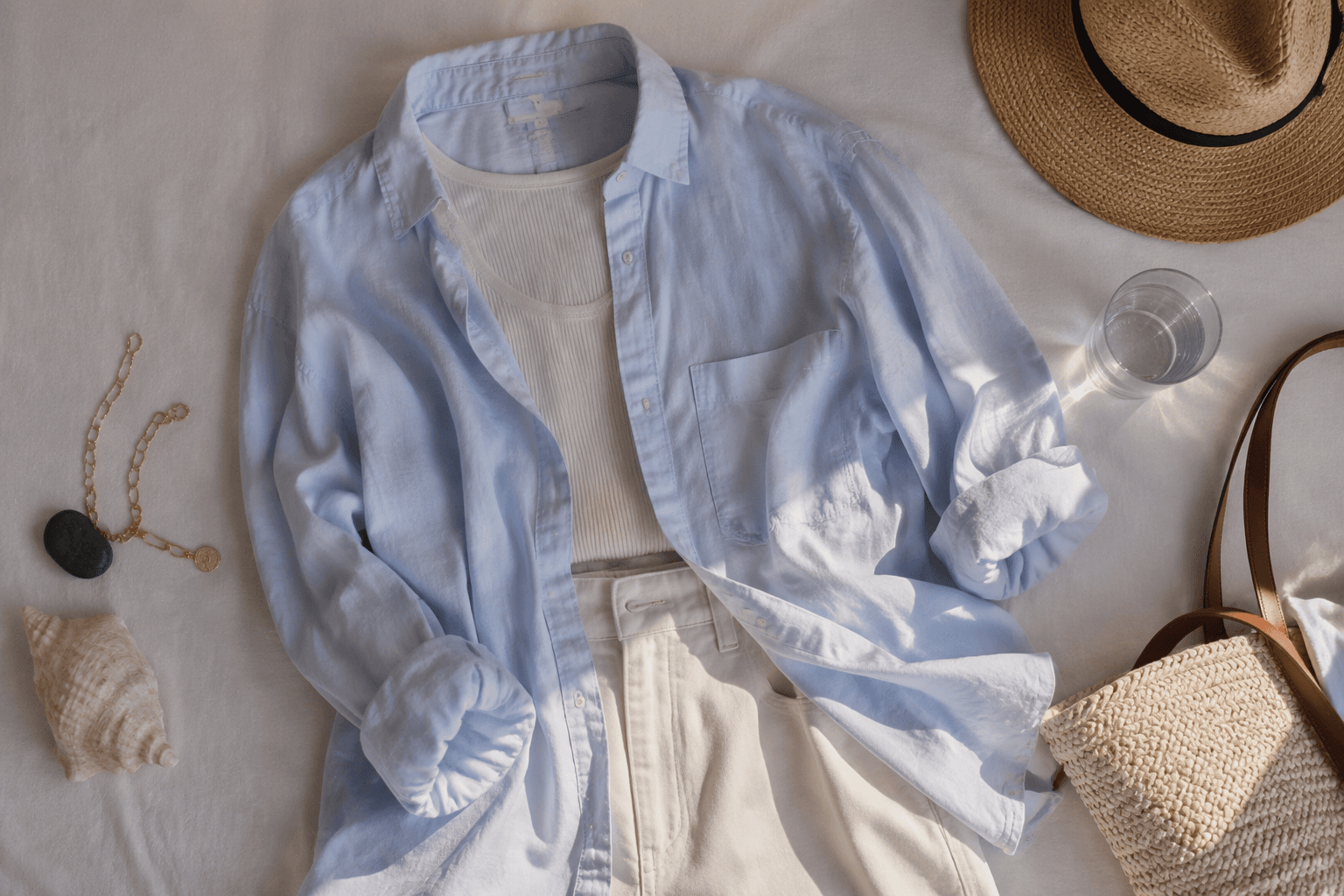 The oversized button-up, a Coastal Grandmother style staple