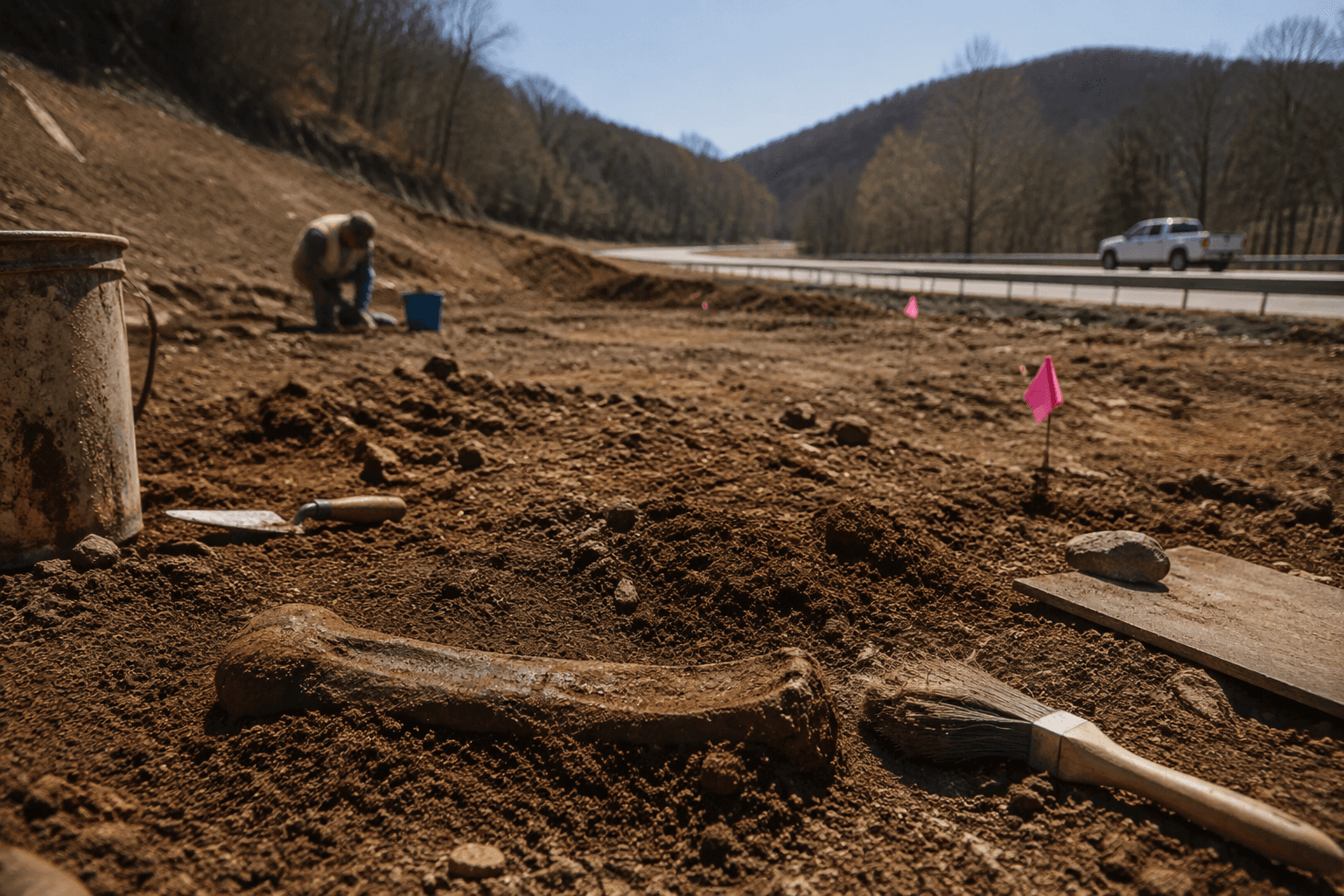 KY 11 survey in Owsley County checks for buried artifacts before roadwork