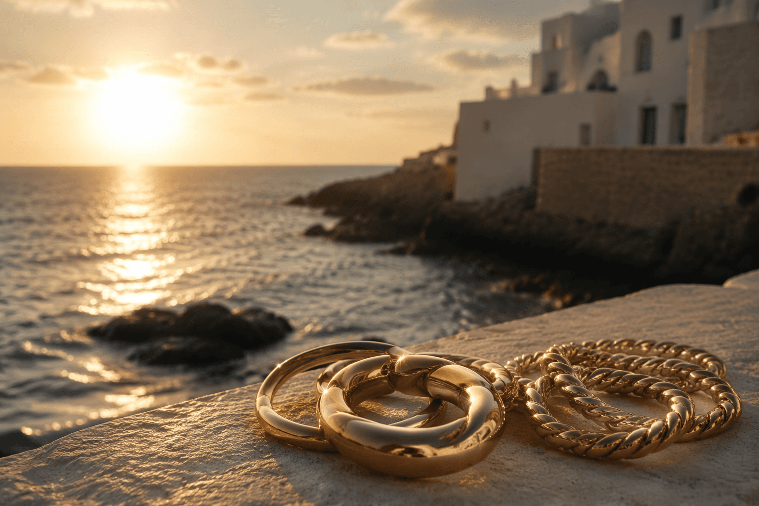 Statement gold jewelry replaces delicate chains for summer style