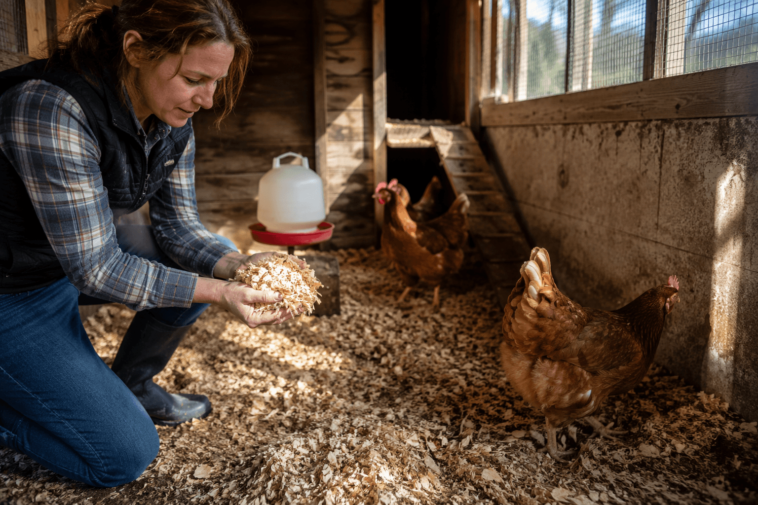 How deep litter keeps backyard chicken coops drier and easier to manage