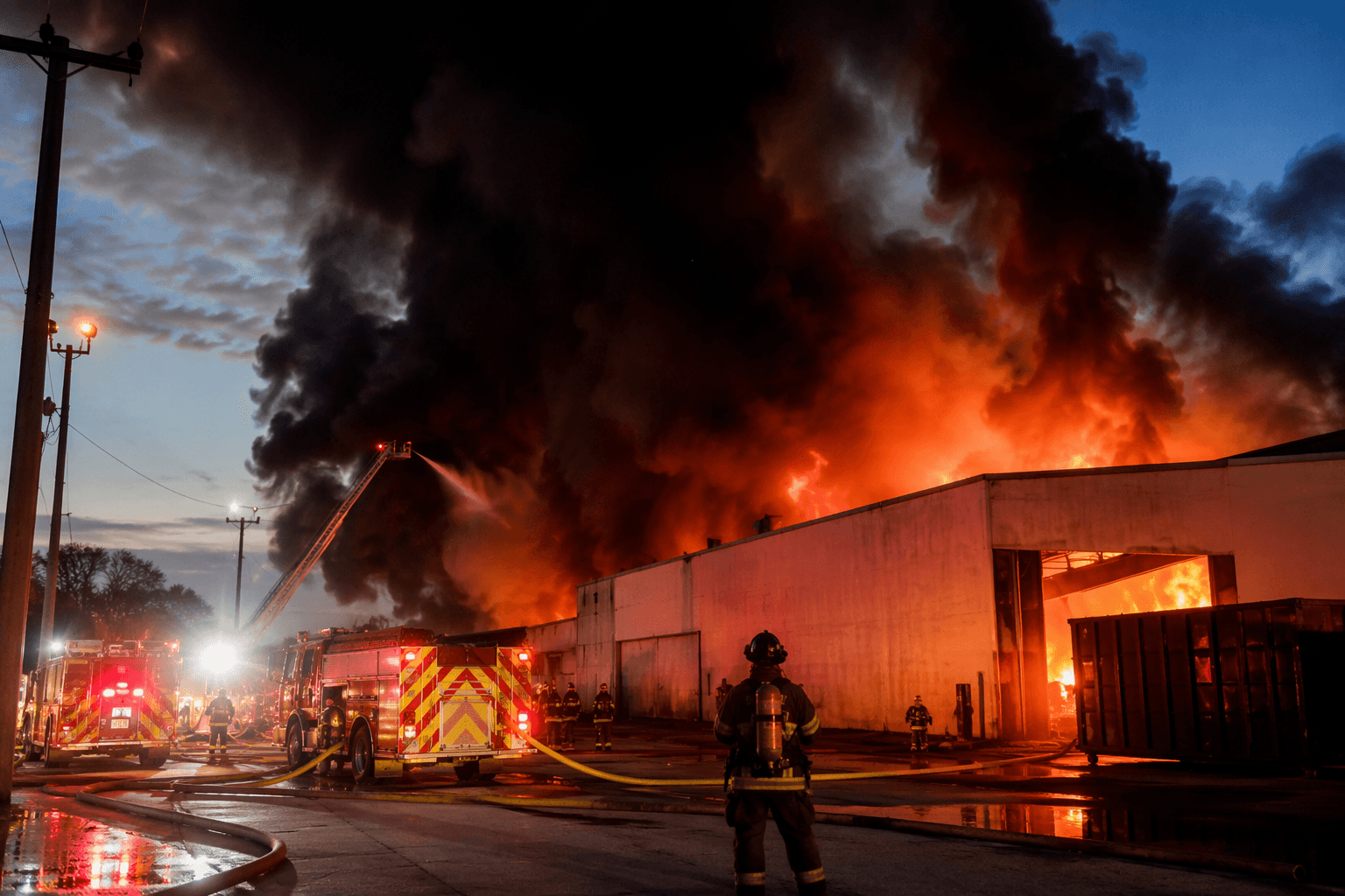 Firefighters battle large warehouse blaze in Pompano Beach