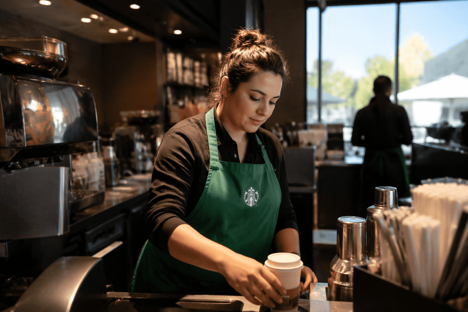 Starbucks hiring page spotlights green apron culture and partner benefits