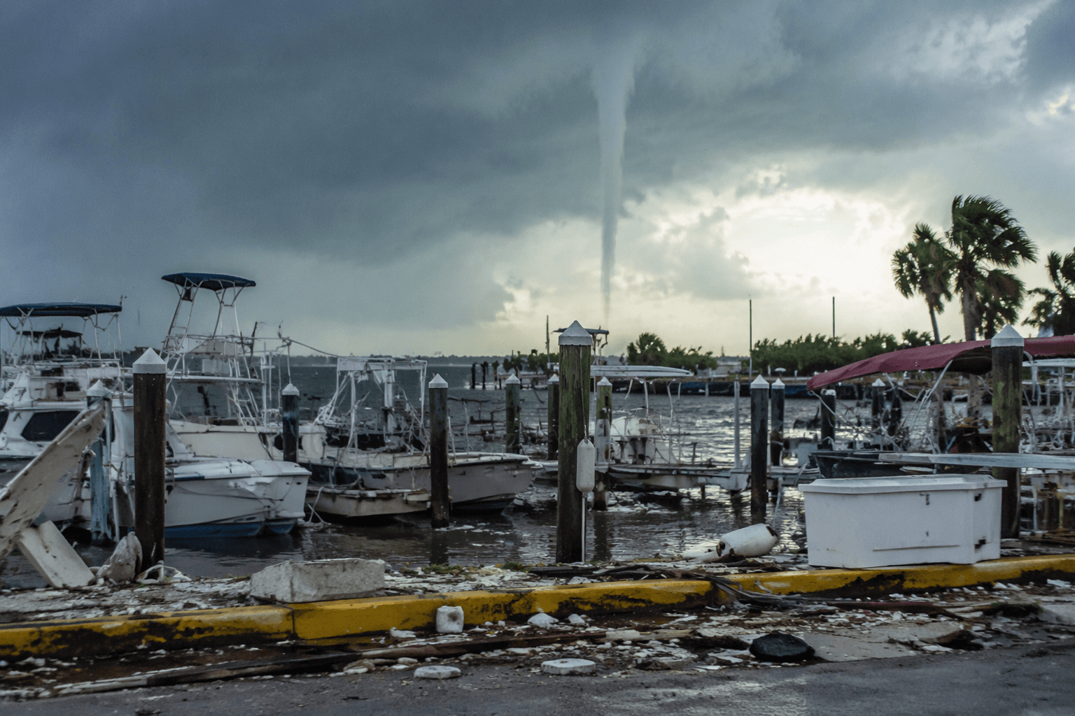 Waterspout near Key West damages boats, scatters debris in the Keys