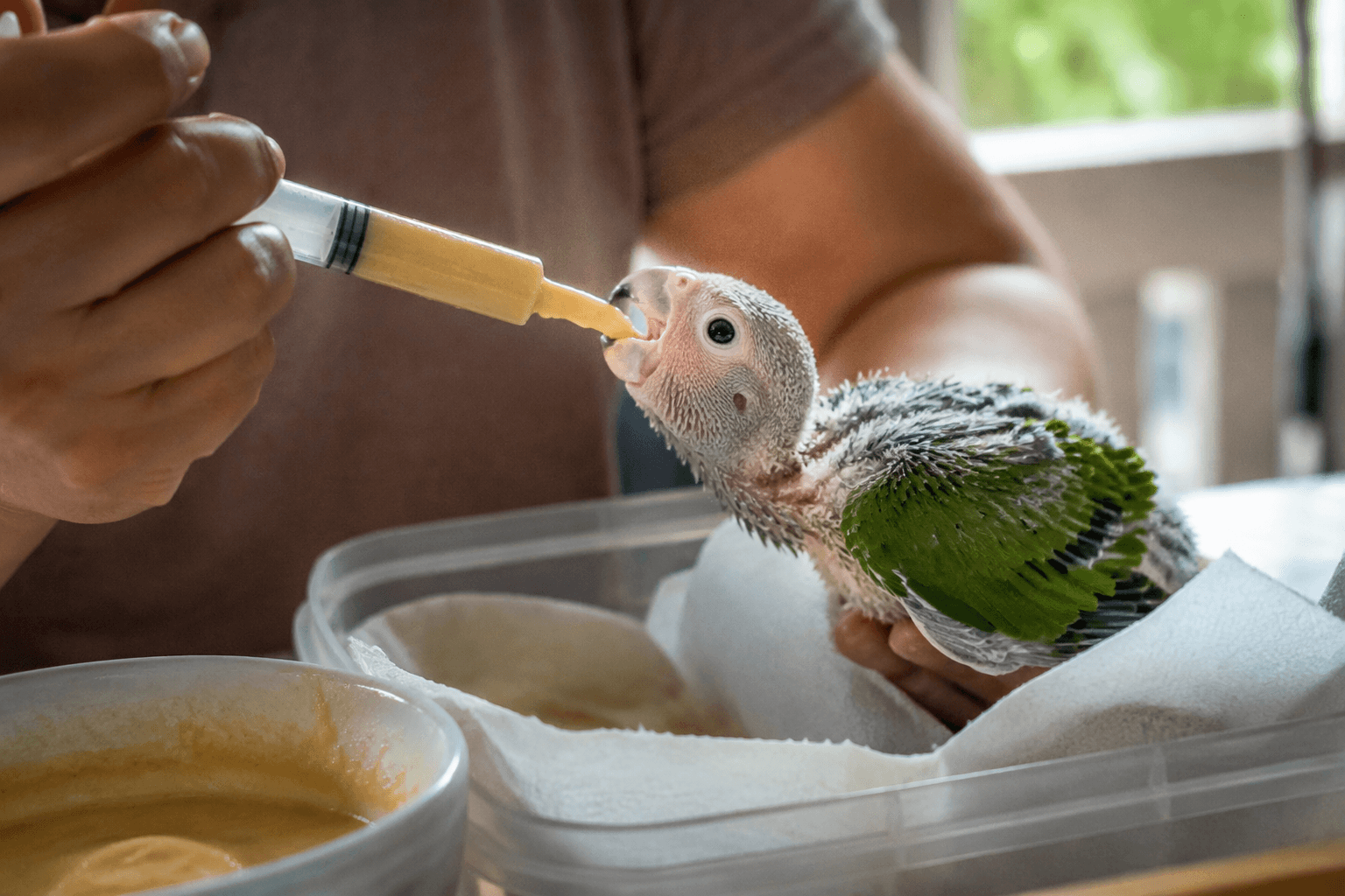 Proper nutrition, not bread and milk, keeps baby parrots healthy
