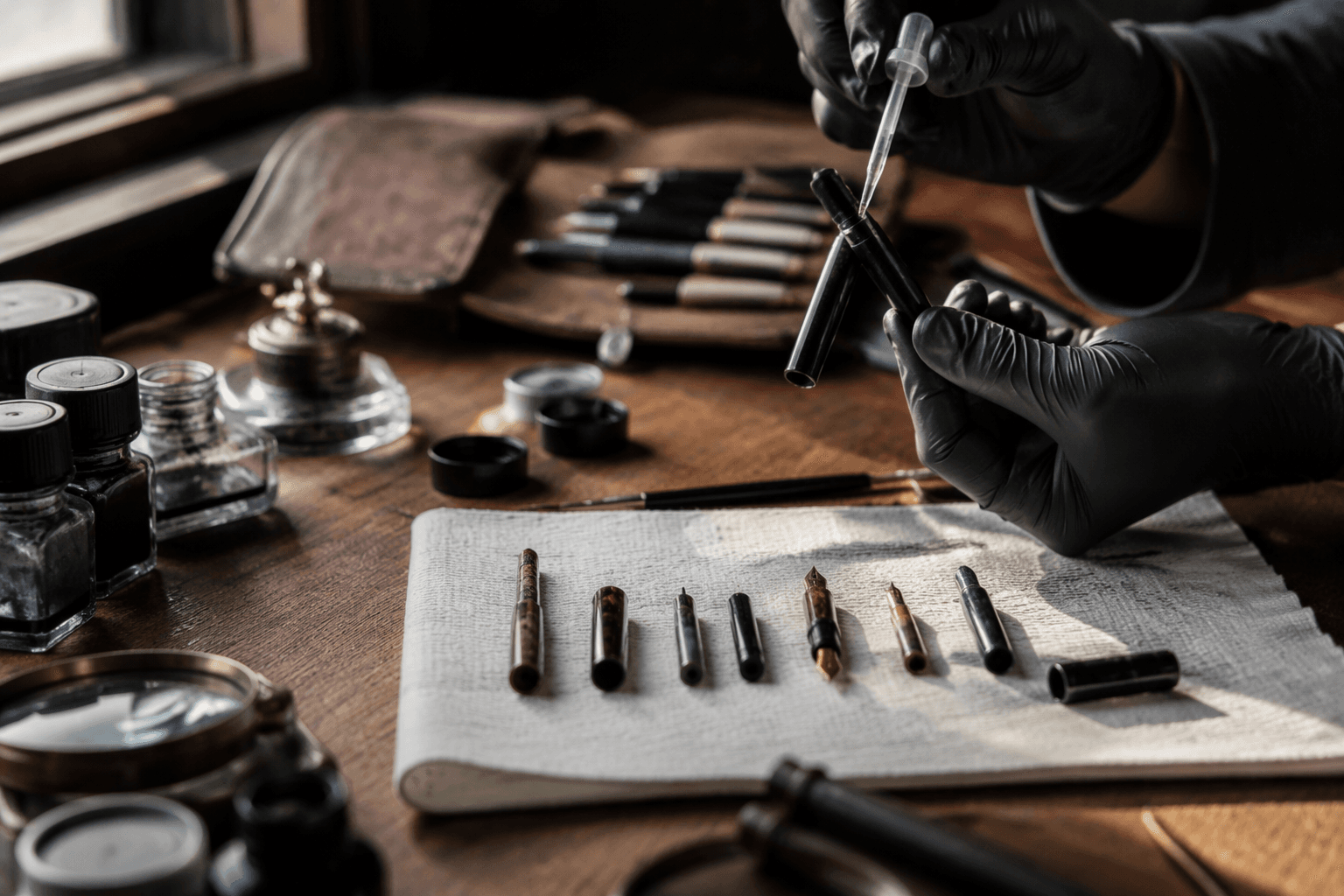 How vintage fountain pens fill, from eyedroppers to piston-fillers