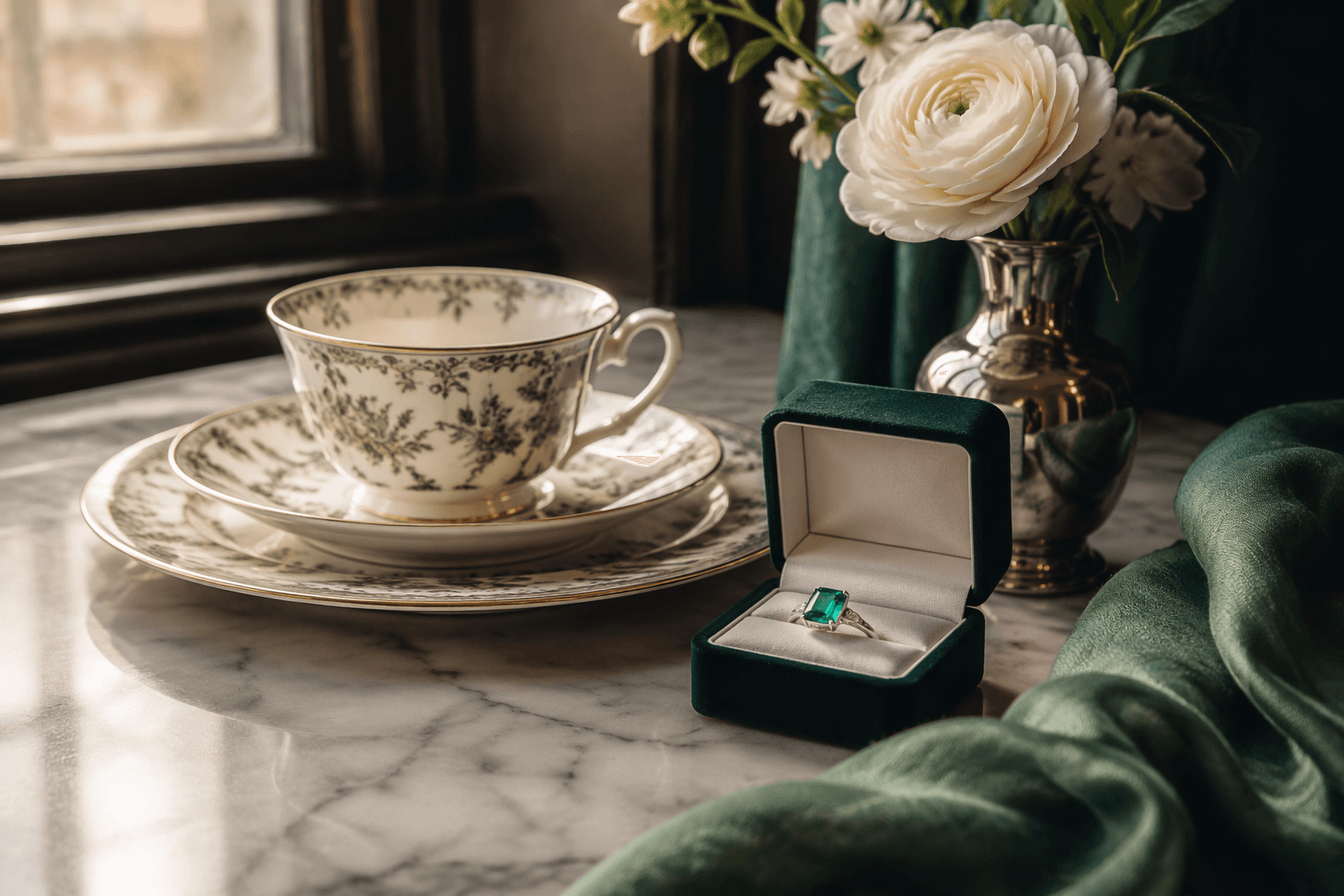 20th anniversary gift ideas inspired by china, platinum and emerald