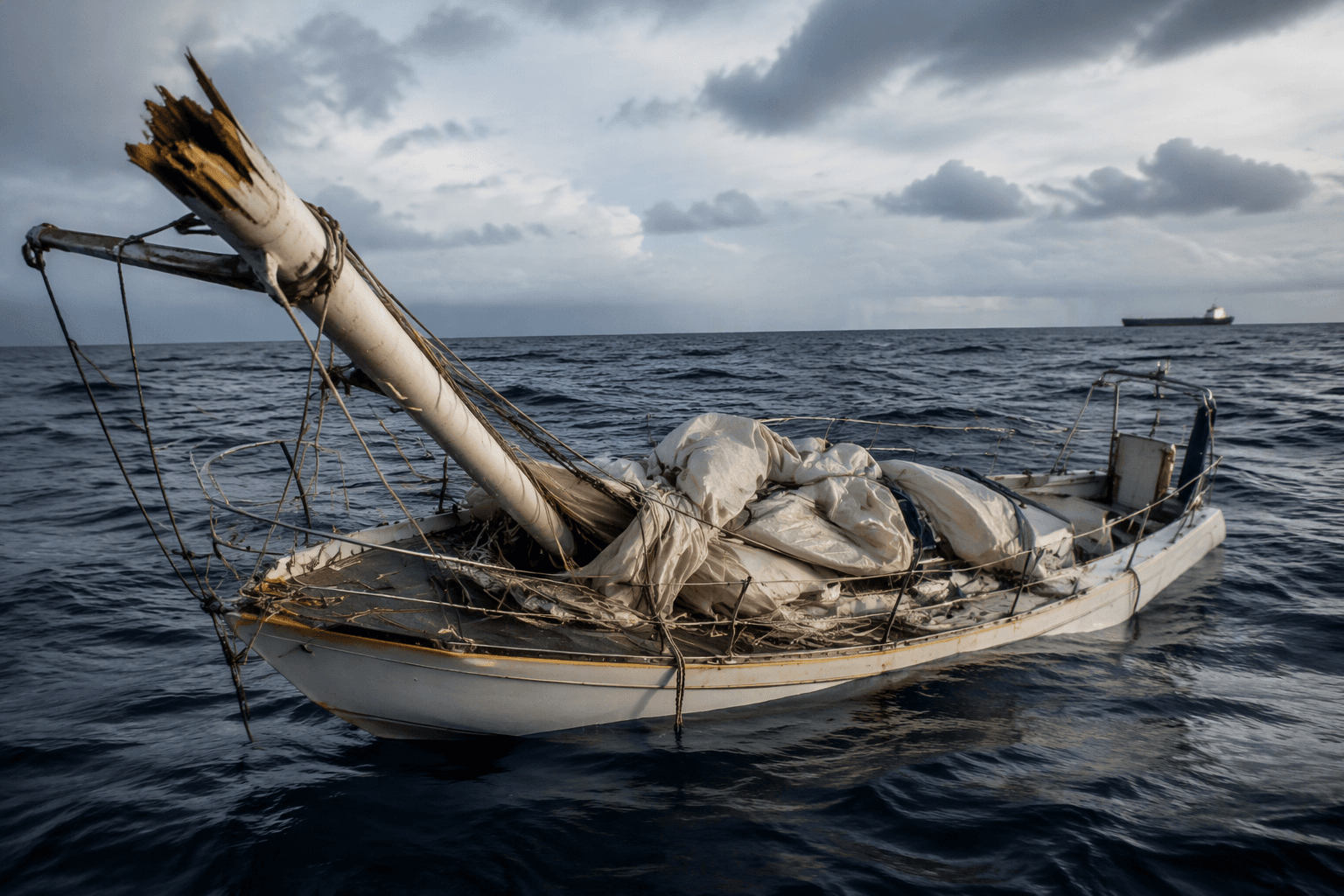 Mast snaps on solo Pacific crossing, sailor drifts 30 days