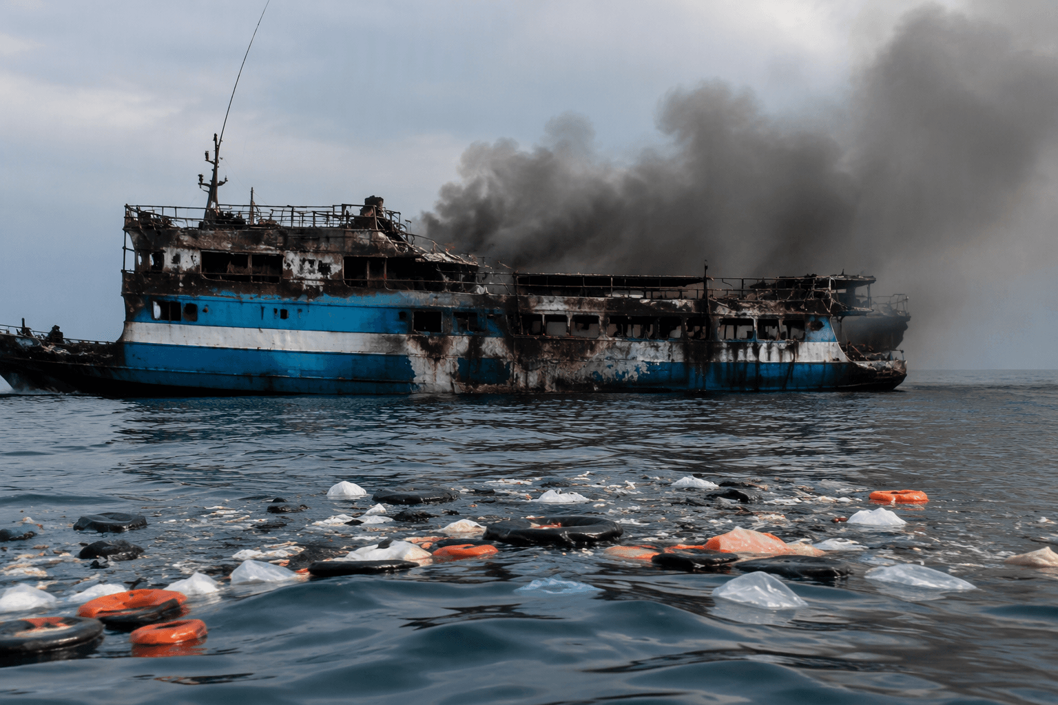 Indonesian ferry fire kills 5, dozens missing off Madura Island