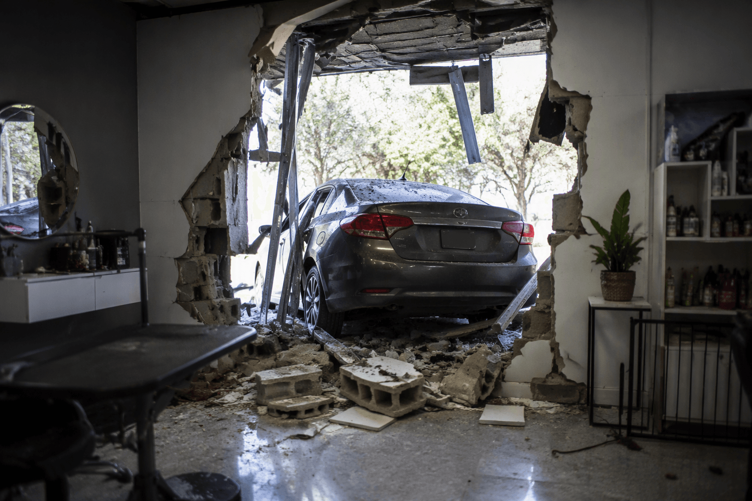 Car crashes into Doral pet grooming shop, causing major damage