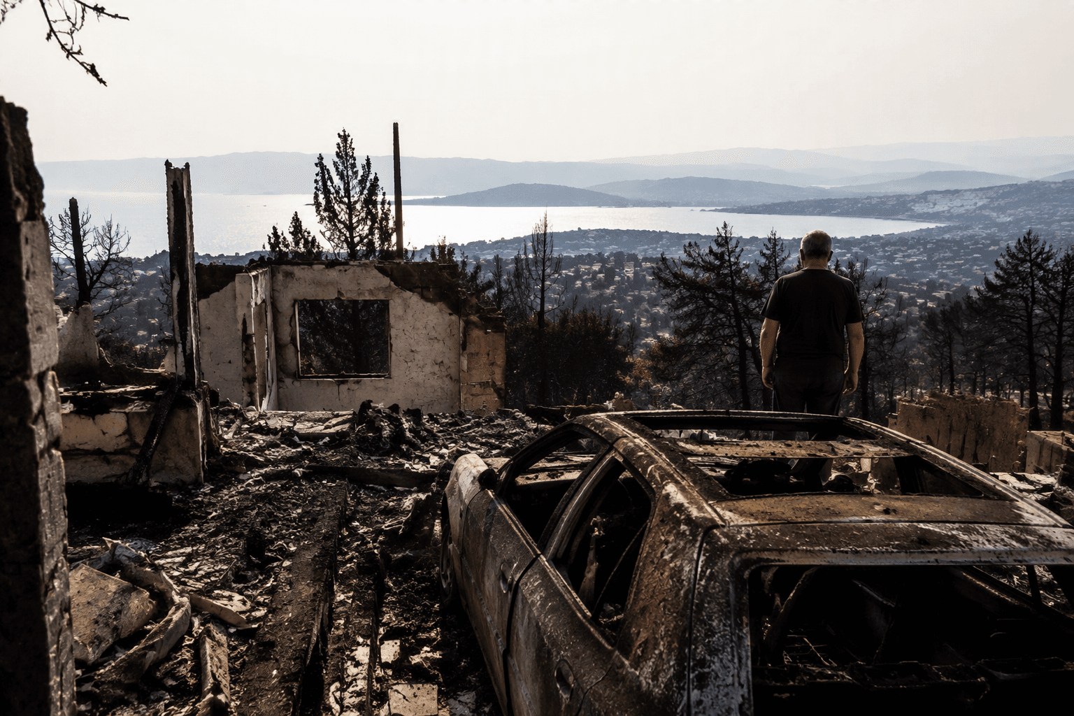 Greece wildfires ease, residents return to gutted homes