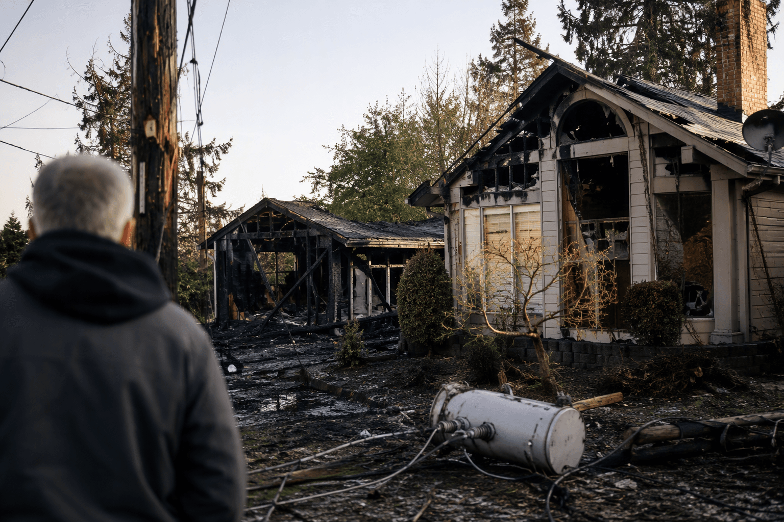 Eugene fire damages home, shed and power pole after transformer blows