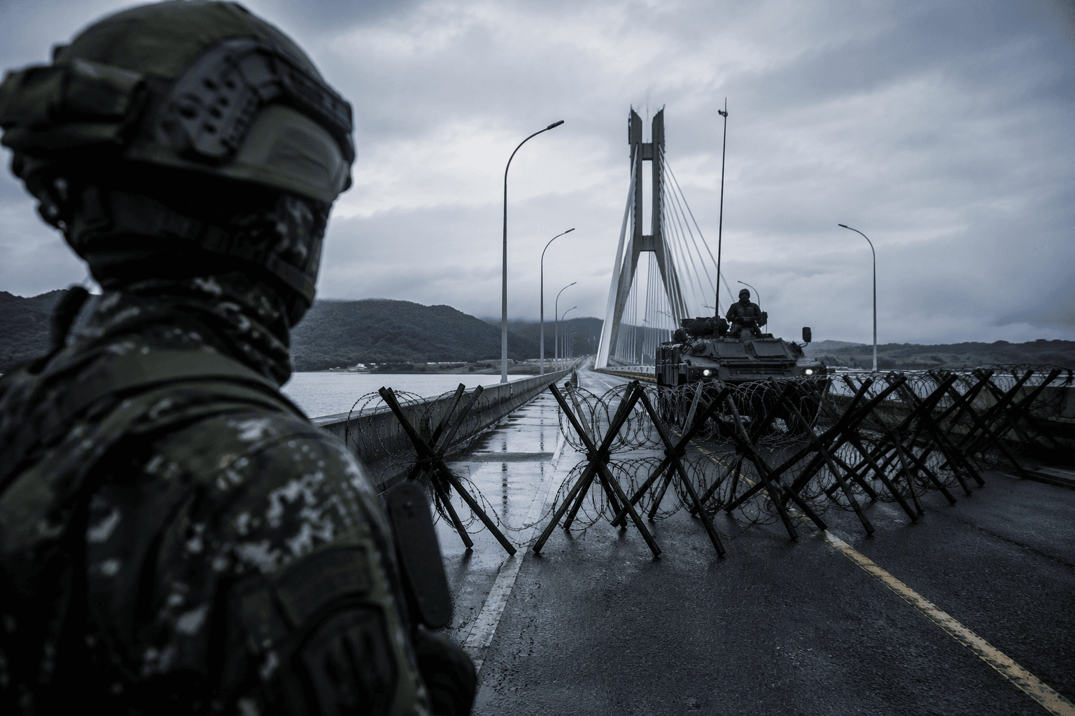 Taiwan troops rehearse defending bridge at key invasion chokepoint