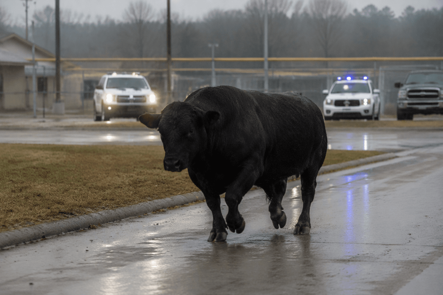 Loose 1,500-pound bull rounded up near Alabama school, no injuries