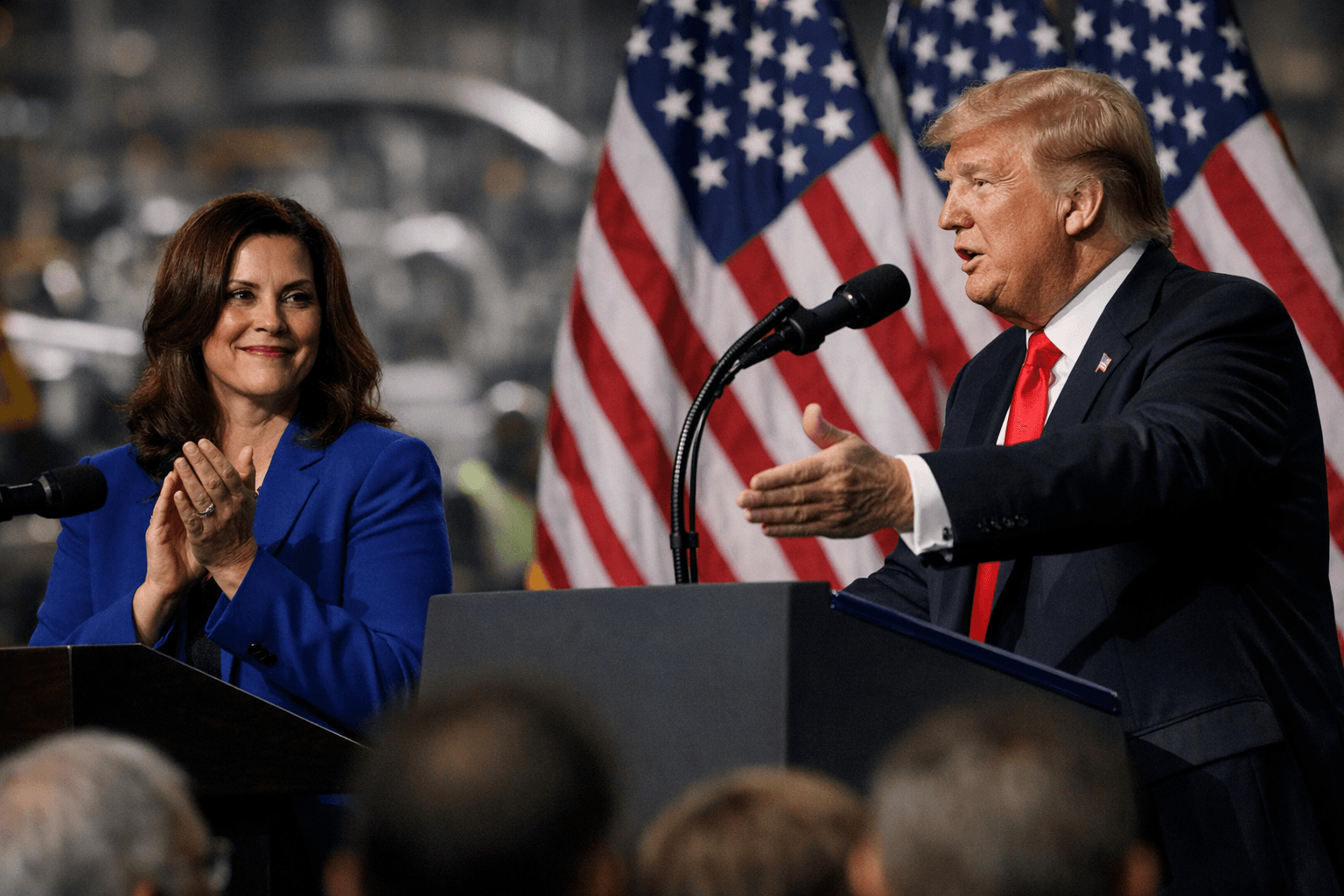 Whitmer thanks President Trump for “historic investments,” signaling bipartisan economic shift