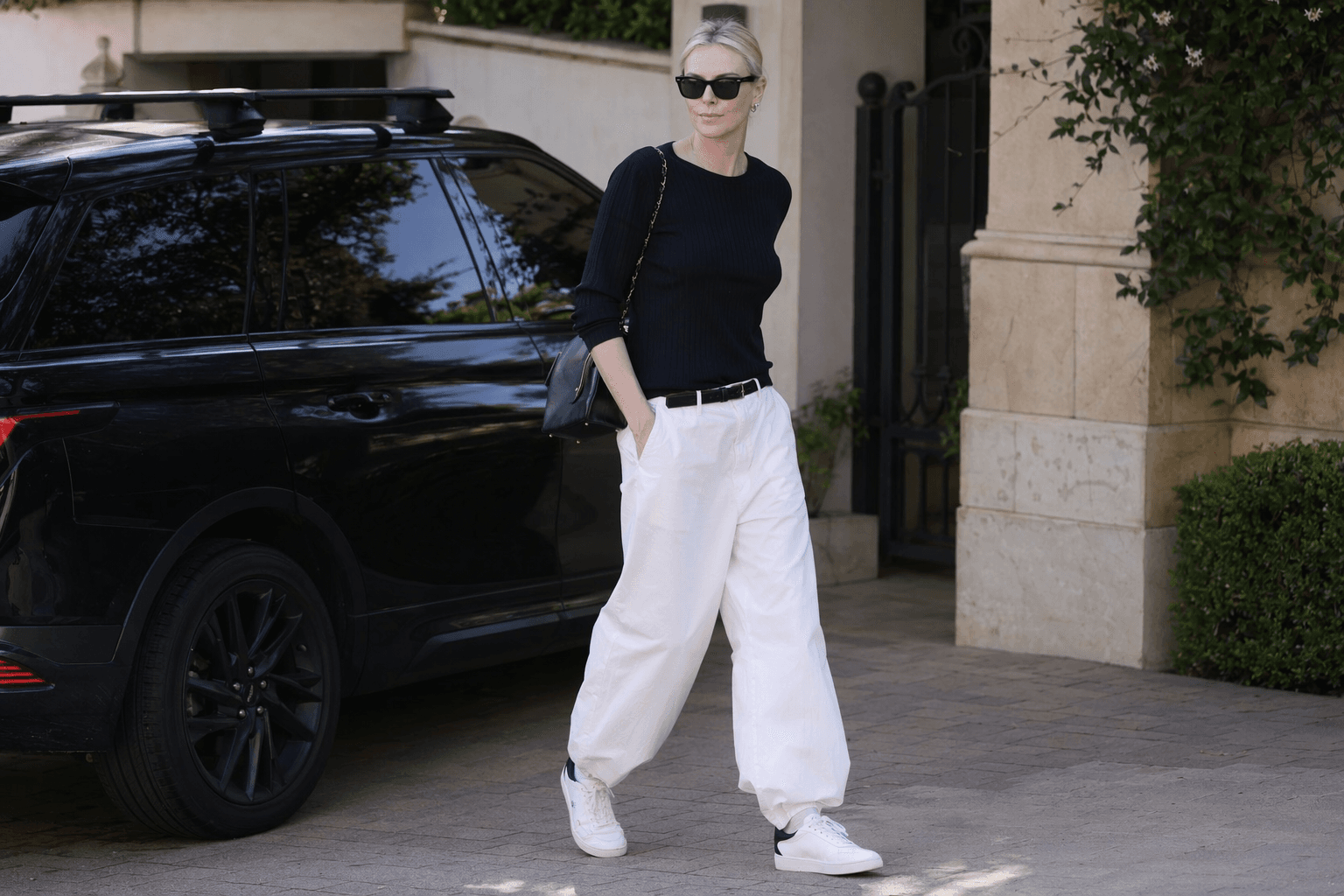 Charlize Theron Makes White Balloon Pants the Fresh Sneaker Pairing