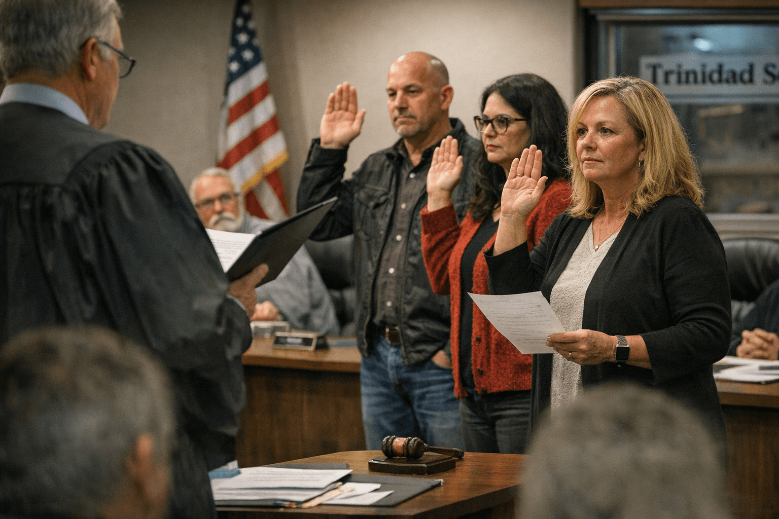 Trinidad School Board Reorganizes, New Members Sworn In