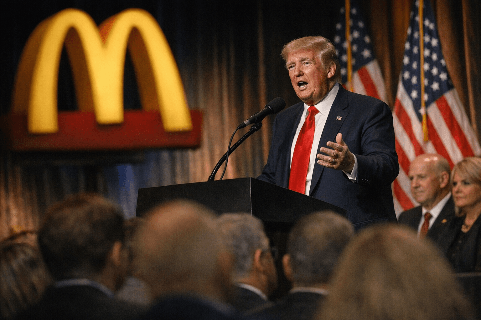 Trump Praises Economic Policies at McDonald’s Summit, Urges Relief