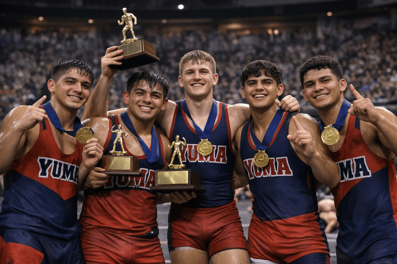 Five Yuma Union wrestlers capture state titles at AIA championships in Phoenix