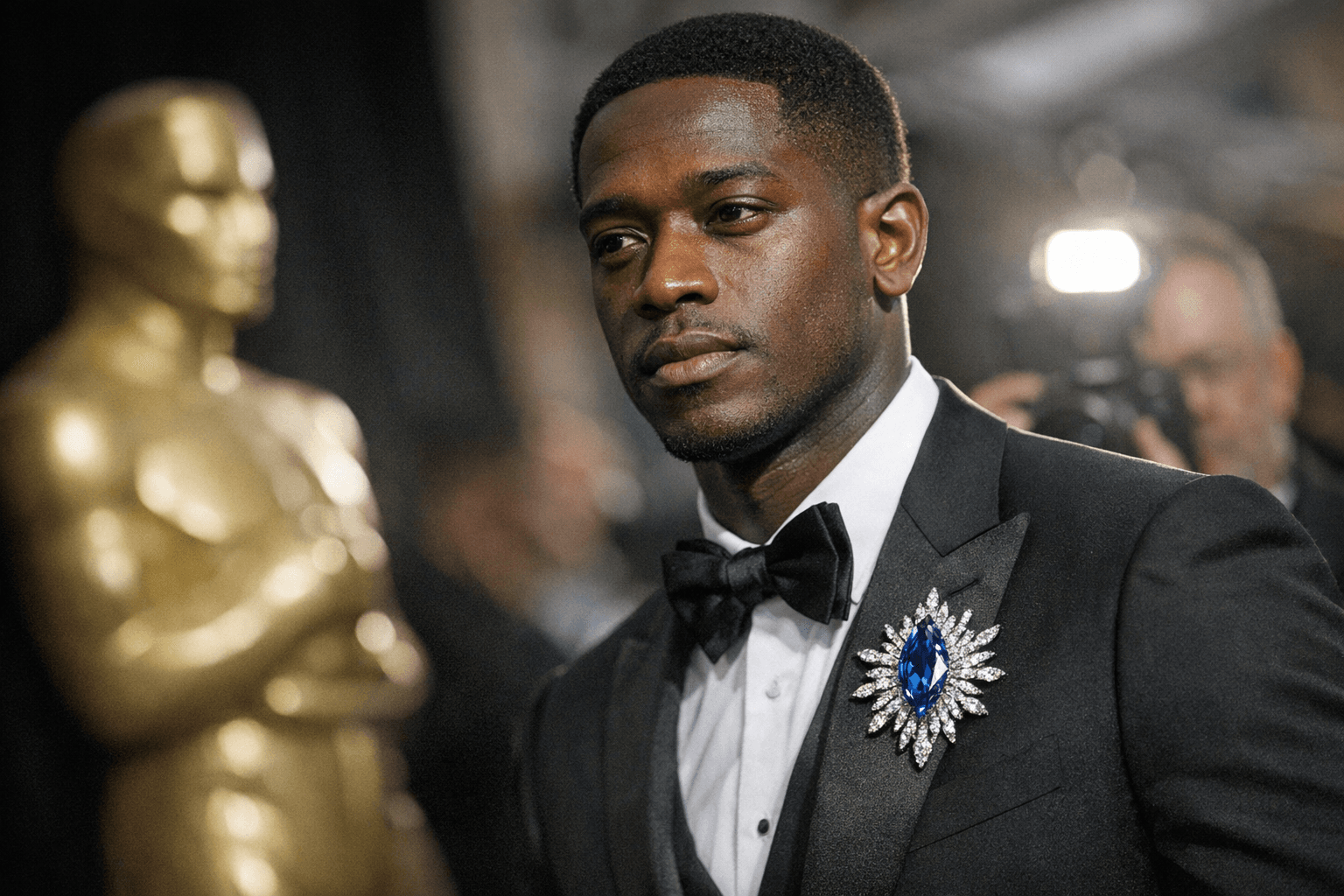 Damson Idris Debuts Self-Designed 7.4-Carat Blue Diamond Brooch at 2026 Oscars