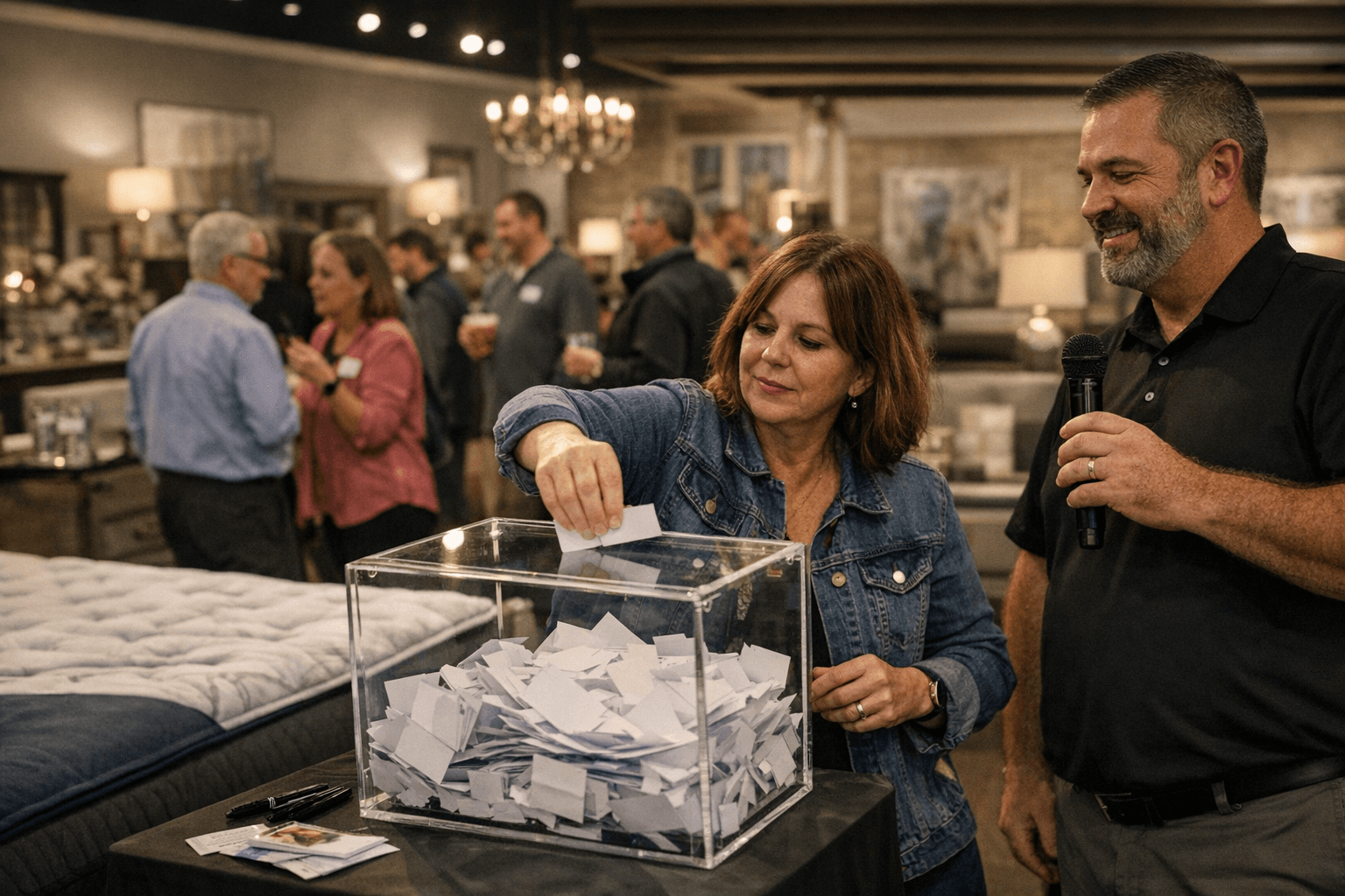 Ashley HomeStore Hosts Chamber Networking Event, Free Mattress Drawing