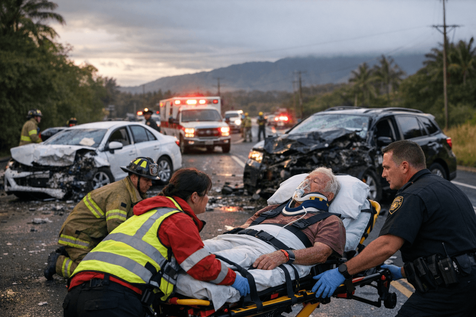 Two Vehicle Crash in Princeville Sends Elderly Driver to Hospital
