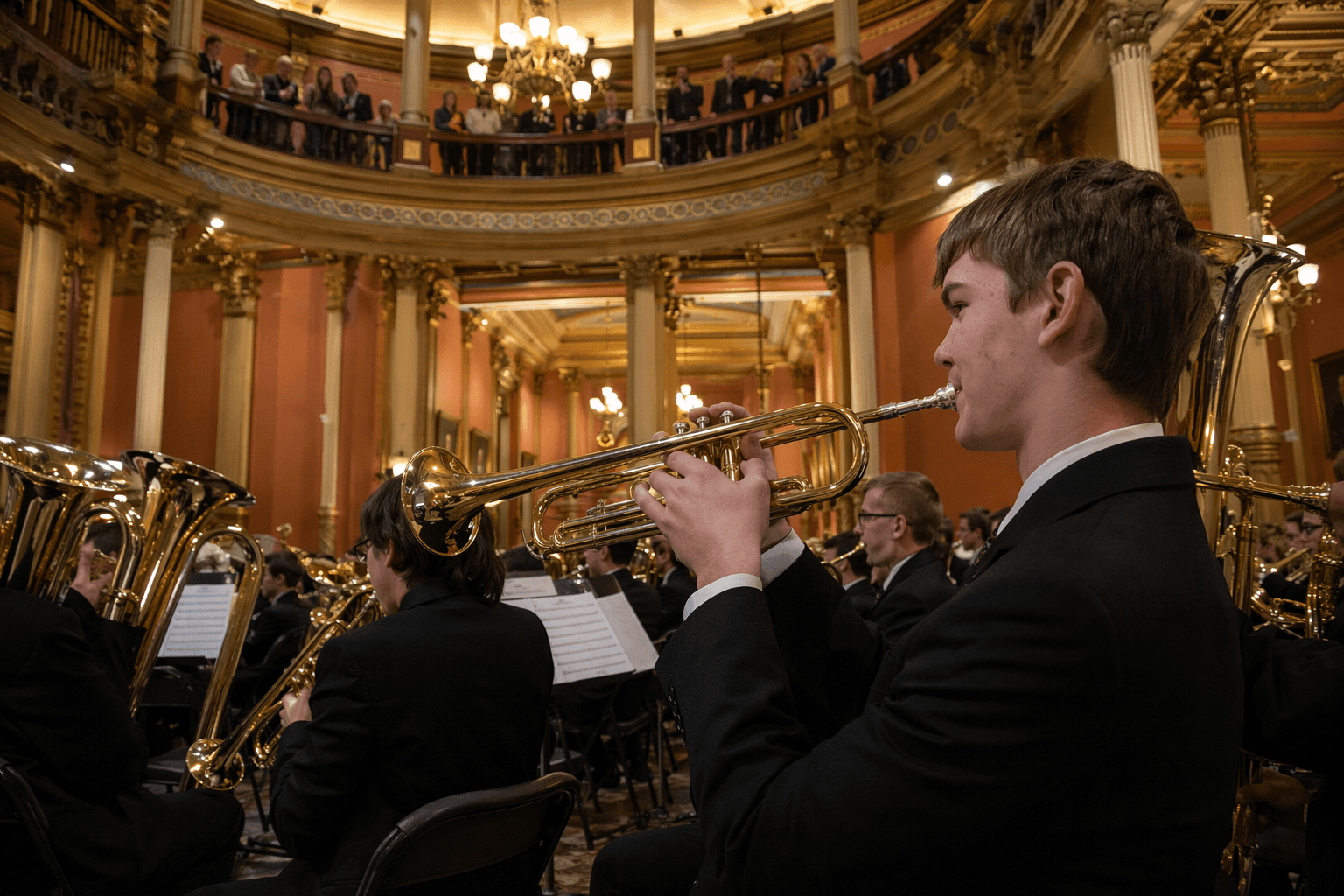 Kingsley High School band performs at Michigan State Capitol in Lansing
