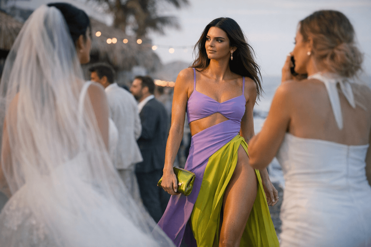 Kendall Jenner's Bold Wedding Guest Look Sparks Color and White Debate