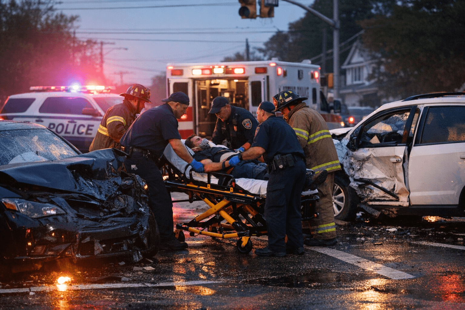 Huntington Man Critically Injured in Two‑Vehicle Crash at Greenlawn Intersection