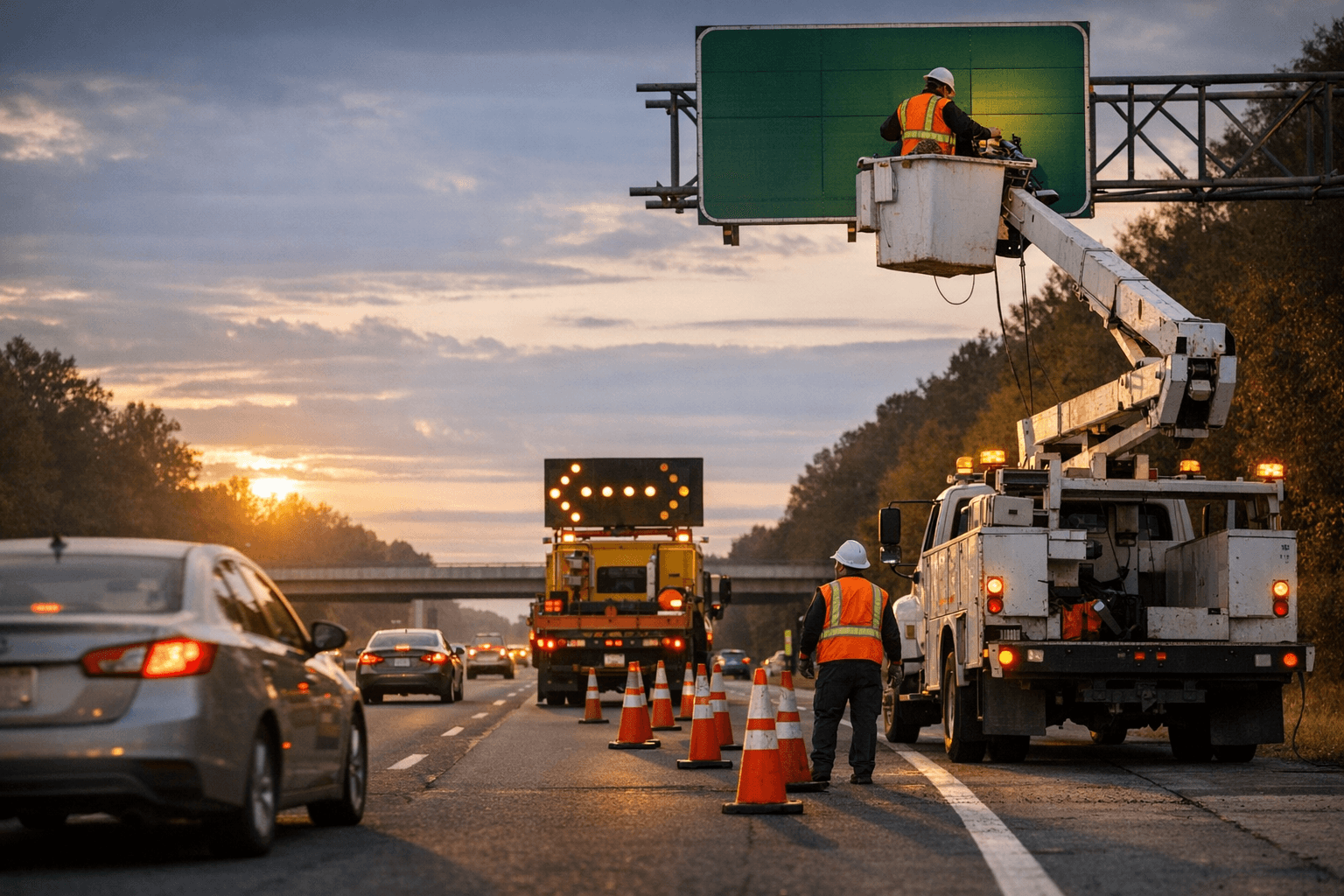 Interstate 73 Lane Closures for Sign Maintenance Affect Guilford County