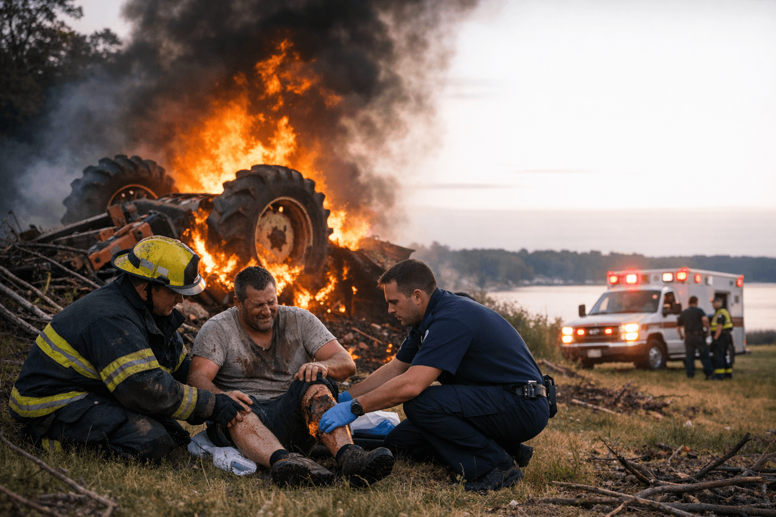 Pelican Rapids Man Injured After Tractor Rolls, Catches Fire Near Lake Lida