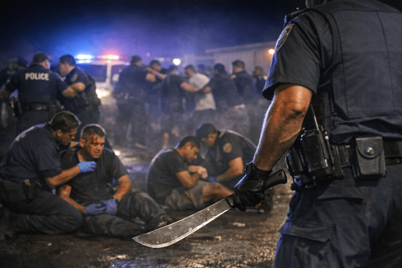 Hilo affray involving about 50 people, machete reports leaves two injured