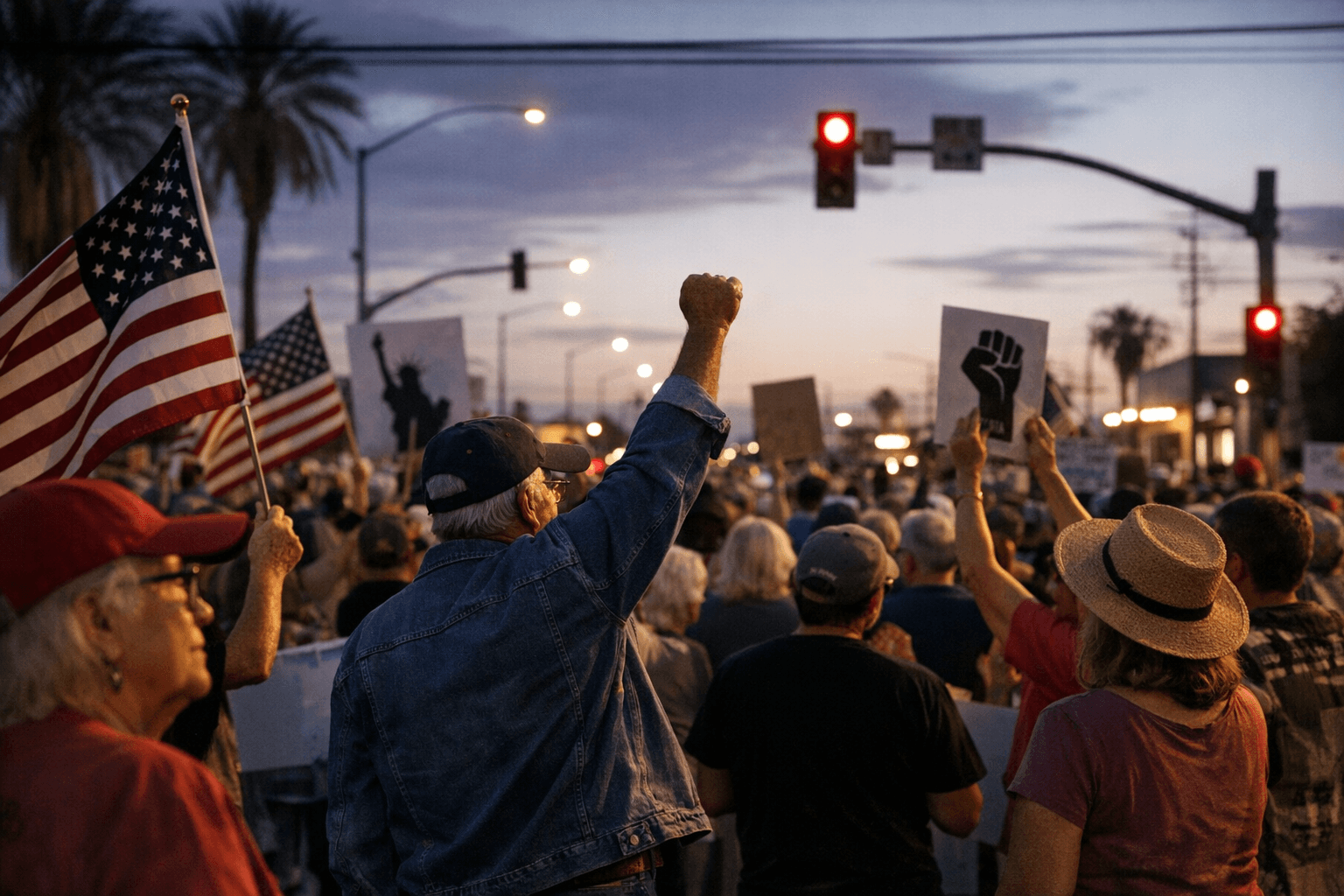 Hundreds Rally in Yuma Against Perceived Threats to Democracy