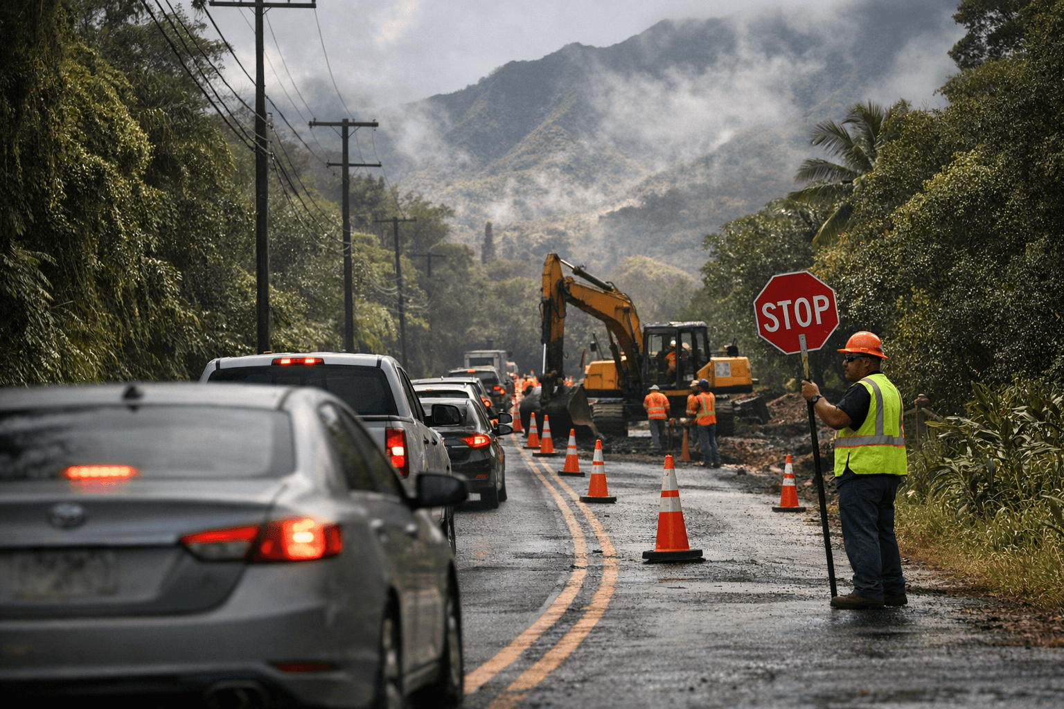 Lane Closures on Kamalu Road in Kapa‘a Affect Morning and Afternoon Commutes