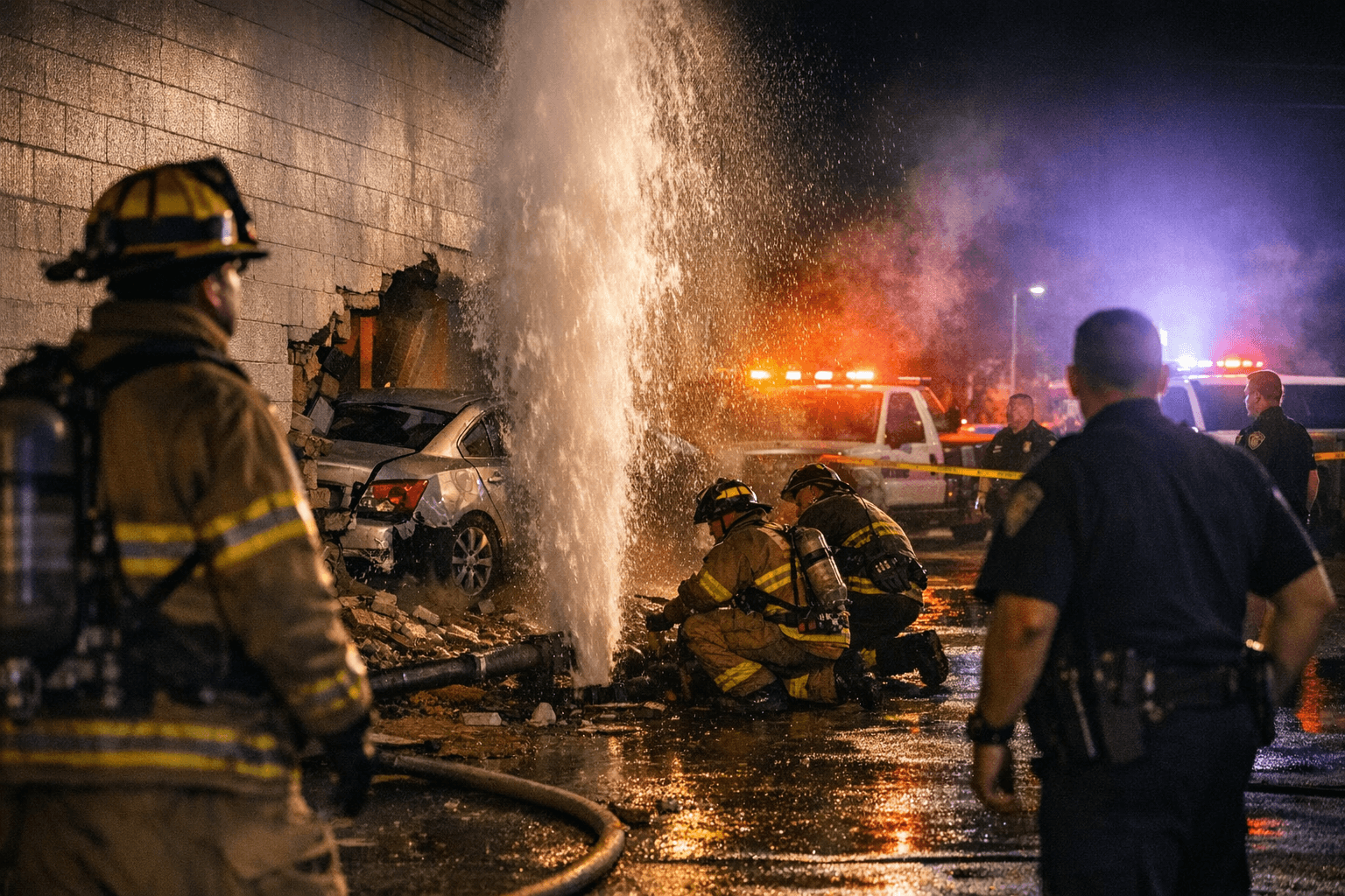 Suspected DUI Crash near Ingram and Fallbrook Sparks Major Gas Leak