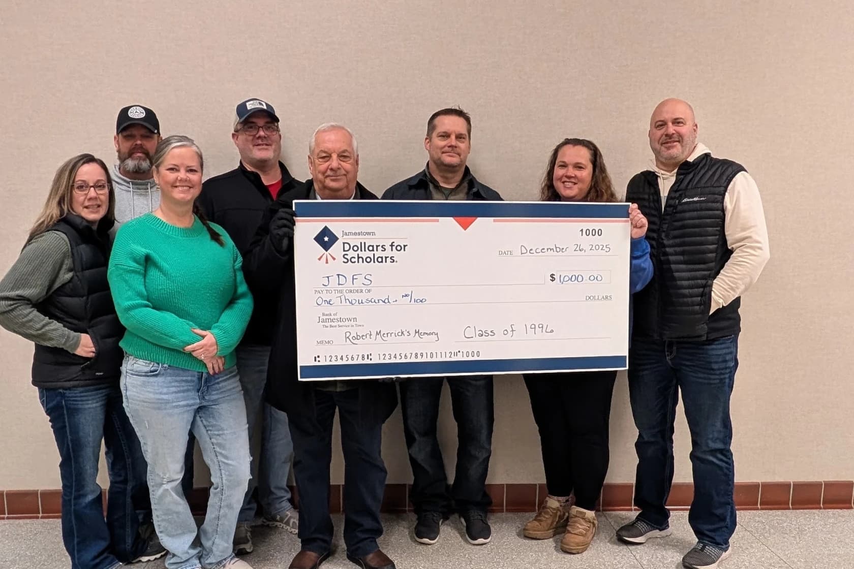 Jamestown Class of 1996 Creates Scholarship for Special Education and Firefighters