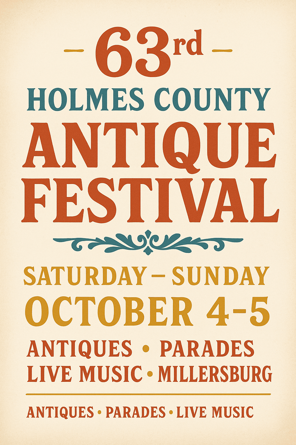 63rd Holmes County Antique Festival Ushers in Fall with Antiques, Parades, and Live Music in Millersburg