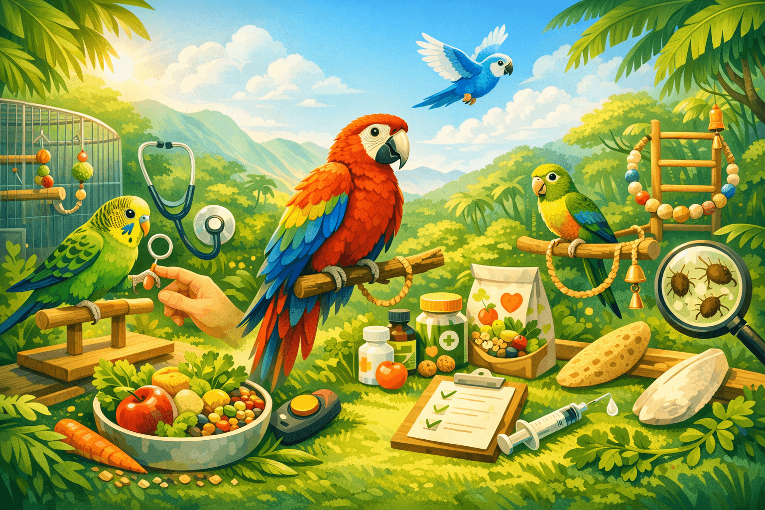 Parrots Care background