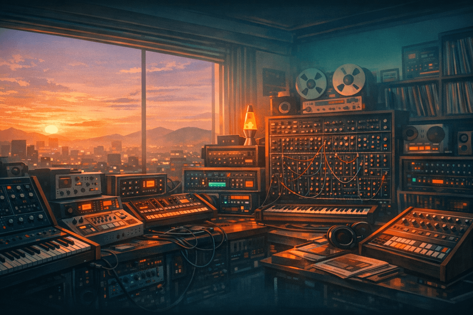 Vintage Synthesizers background