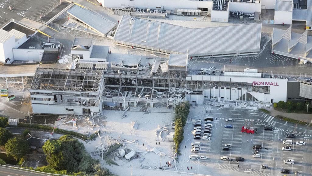 Powerful earthquake hits southern Japan, damages mall and traps people