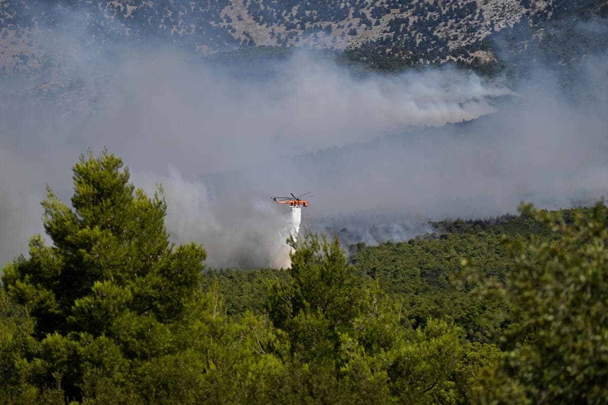 Two Greek firefighting helicopters collide over Athens wildfire, killing two