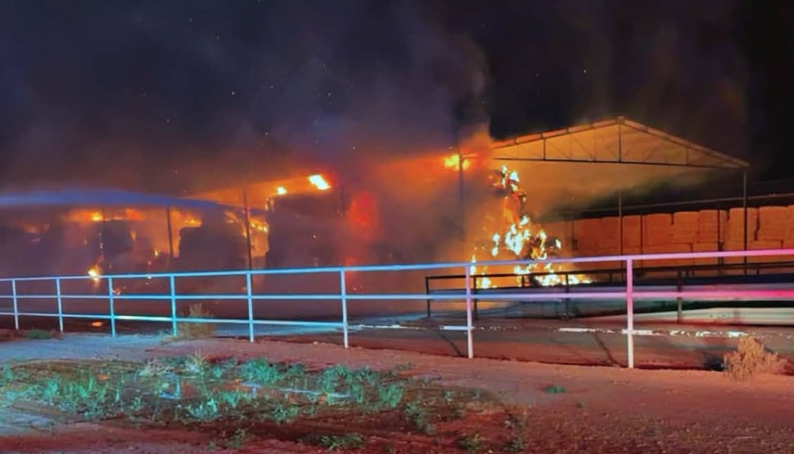 Overnight hay barn fire in Rio Communities threatens nearby barns