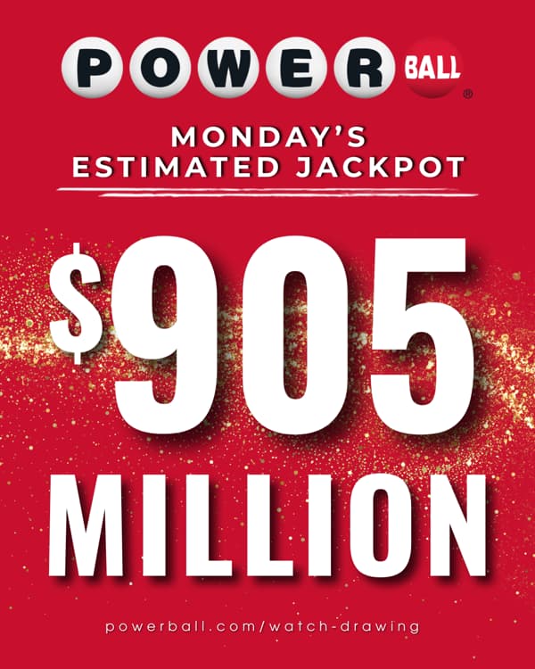 Powerball jackpot hits $905 million, eighth largest in history