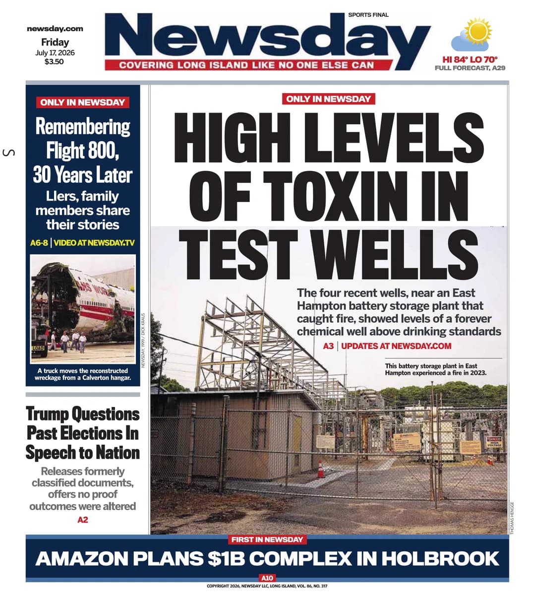 PFAS contamination found in wells near East Hampton battery site