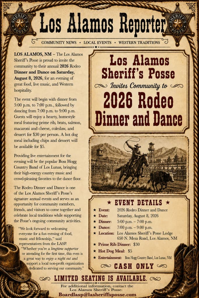 Los Alamos Sheriff’s Posse announces 2026 rodeo dinner and dance