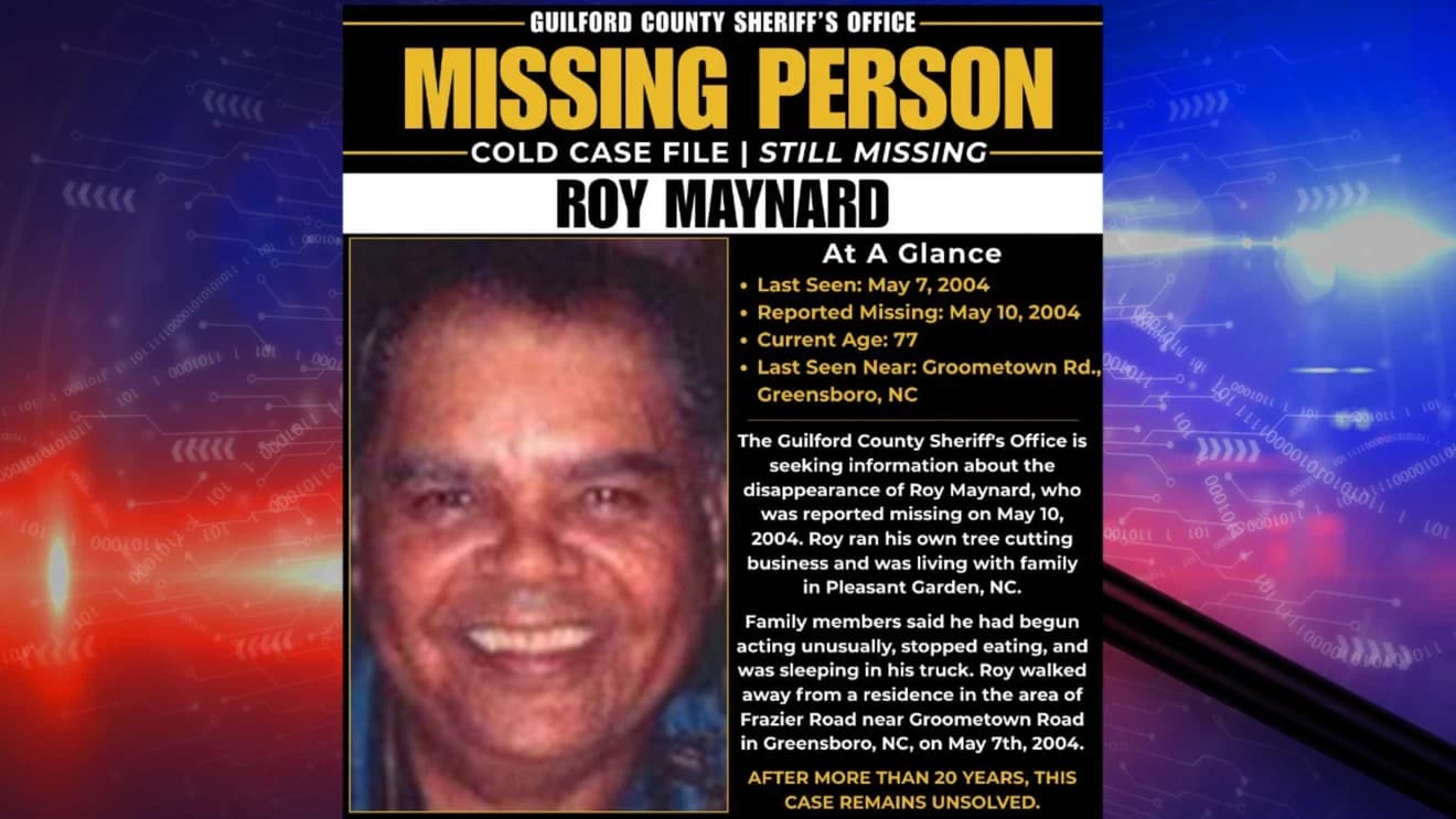Guilford County man missing for 20 years near Greensboro