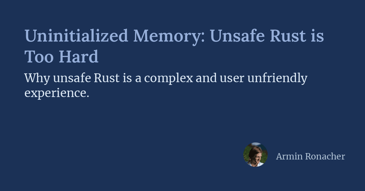 Rust proposal explores freeze loads for uninitialized memory semantics