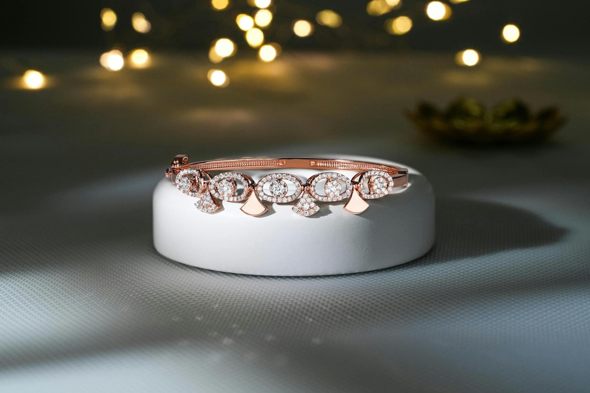 Anthropologie’s two-tone crystal bracelet makes mixed-metal stacking easy