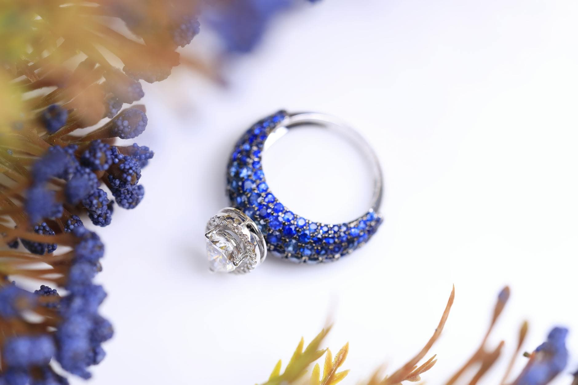 Catherine experiments with ring stacks, layers Diana’s sapphire heirloom